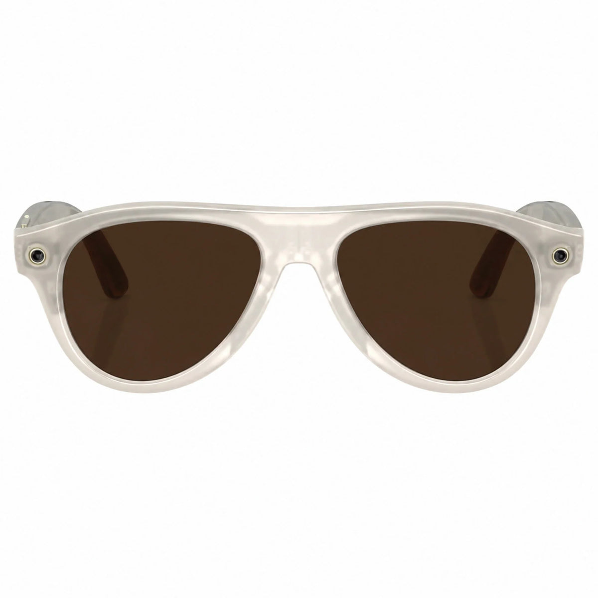 Ray-Ban Meta Aviator Gen 3 smart glasses, Milky Warm Beige frame with Transitions® Brown lenses, front view