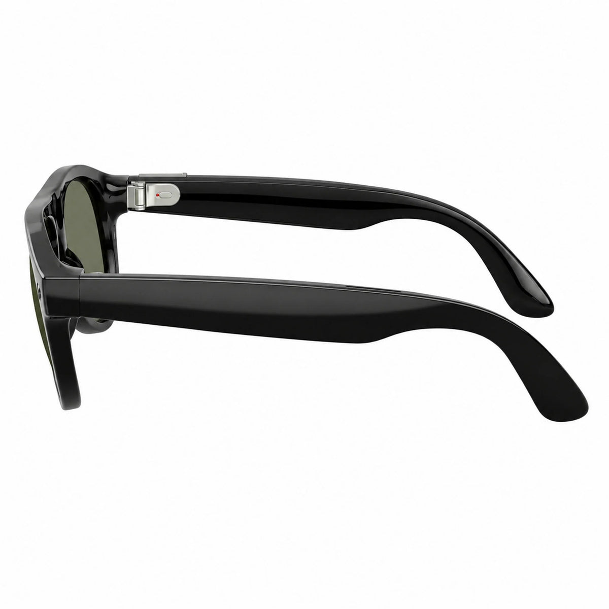 Ray-Ban Meta Aviator Gen 3 smart glasses, Shiny Black frame with Green lenses, side profile