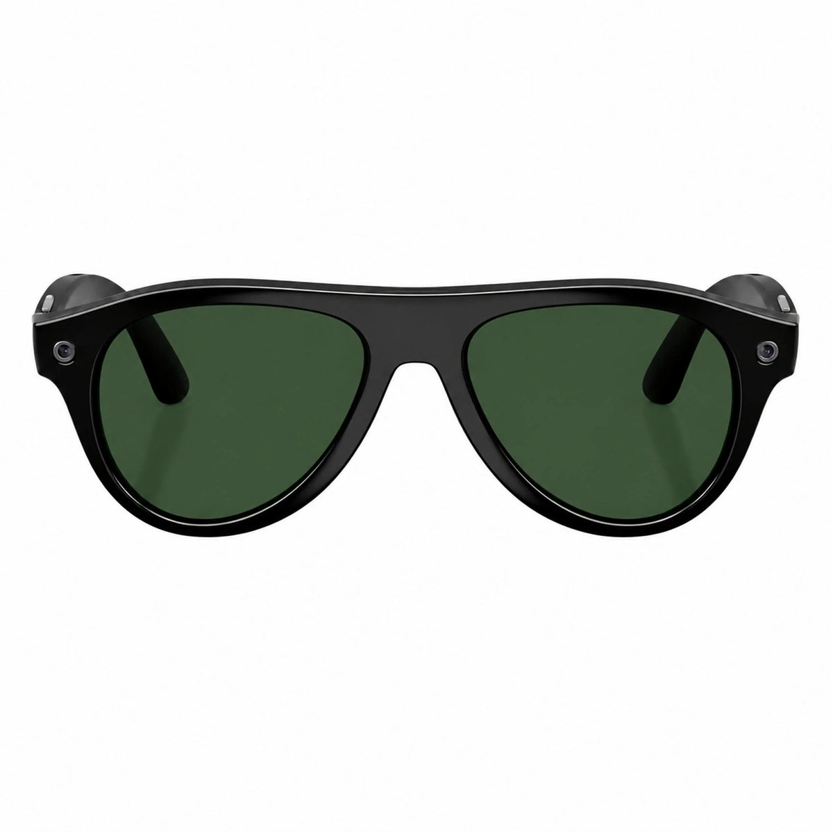 Ray-Ban Meta Aviator Gen 3 smart glasses, Shiny Black frame with Transitions® Graphite Green lenses, front view