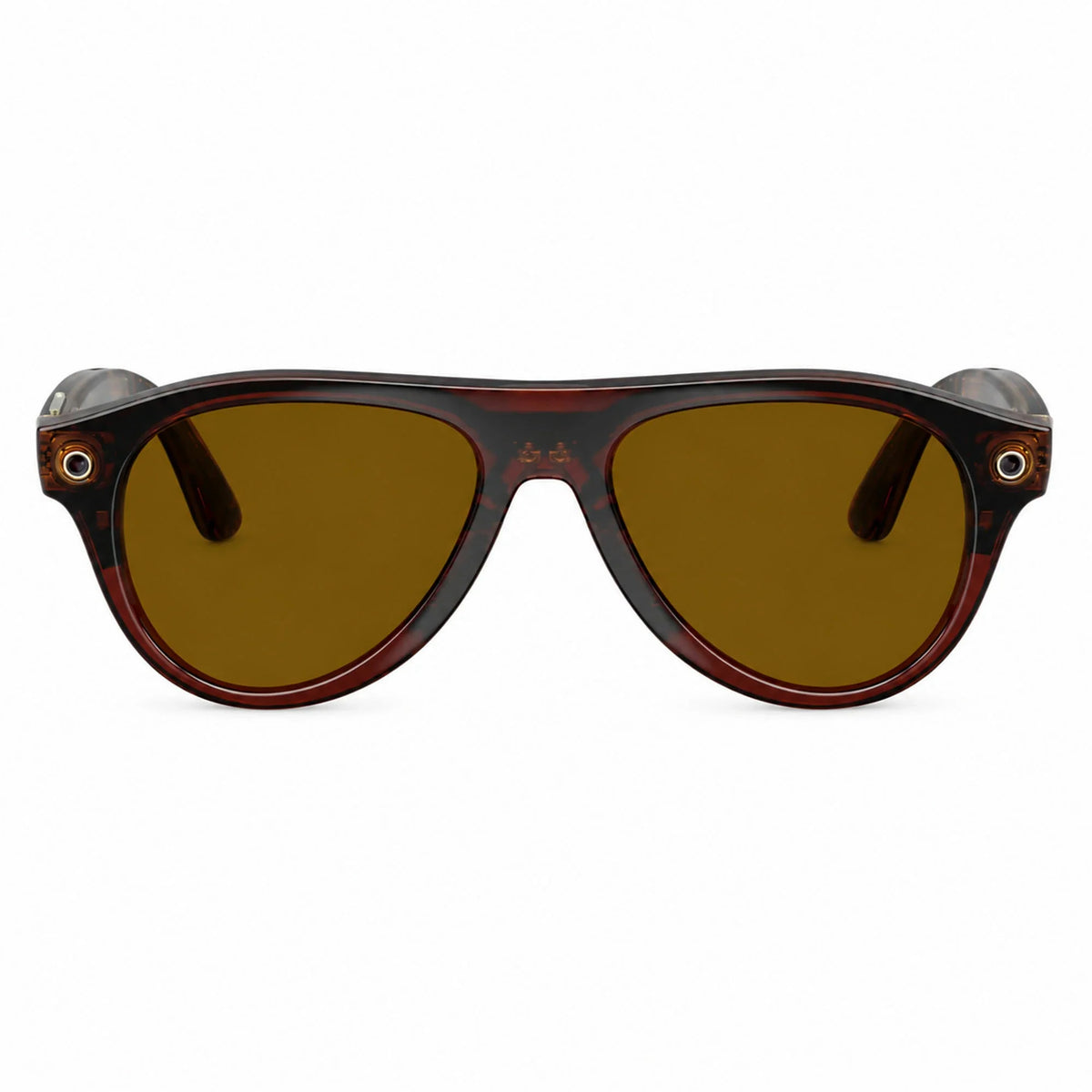 Ray-Ban Meta Aviator Gen 3 smart glasses, Transparent Umber frame with Transitions® Jade lenses, front view