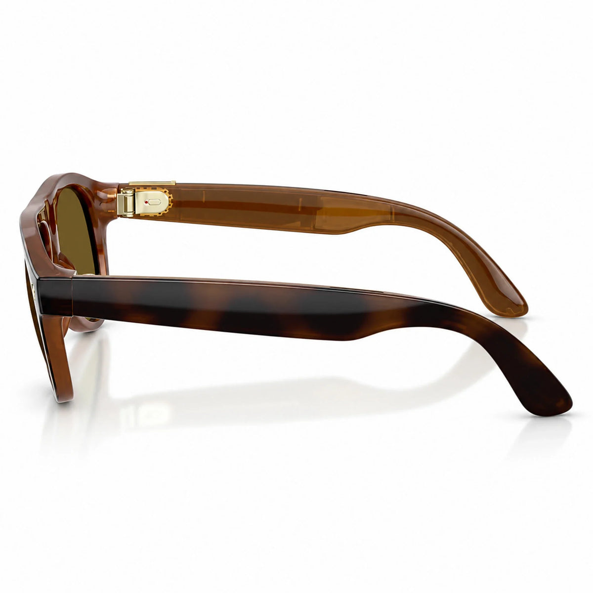Ray-Ban Meta Aviator Gen 3 smart glasses, Havana frame with Brown lenses, side profile
