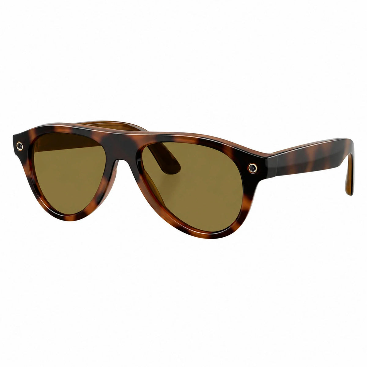 Ray-Ban Meta Aviator Gen 3 smart glasses, Havana frame with Brown lenses, three-quarter view