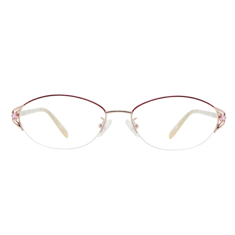 Metal & Marble Oval Eyeglasses
