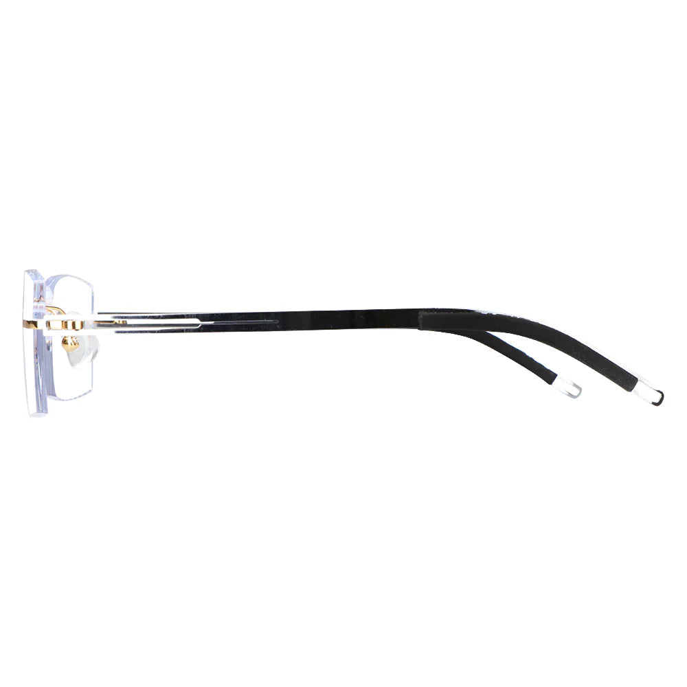 Ethan Metal Rectangle Rimless Eyeglasses - LifeArtVision