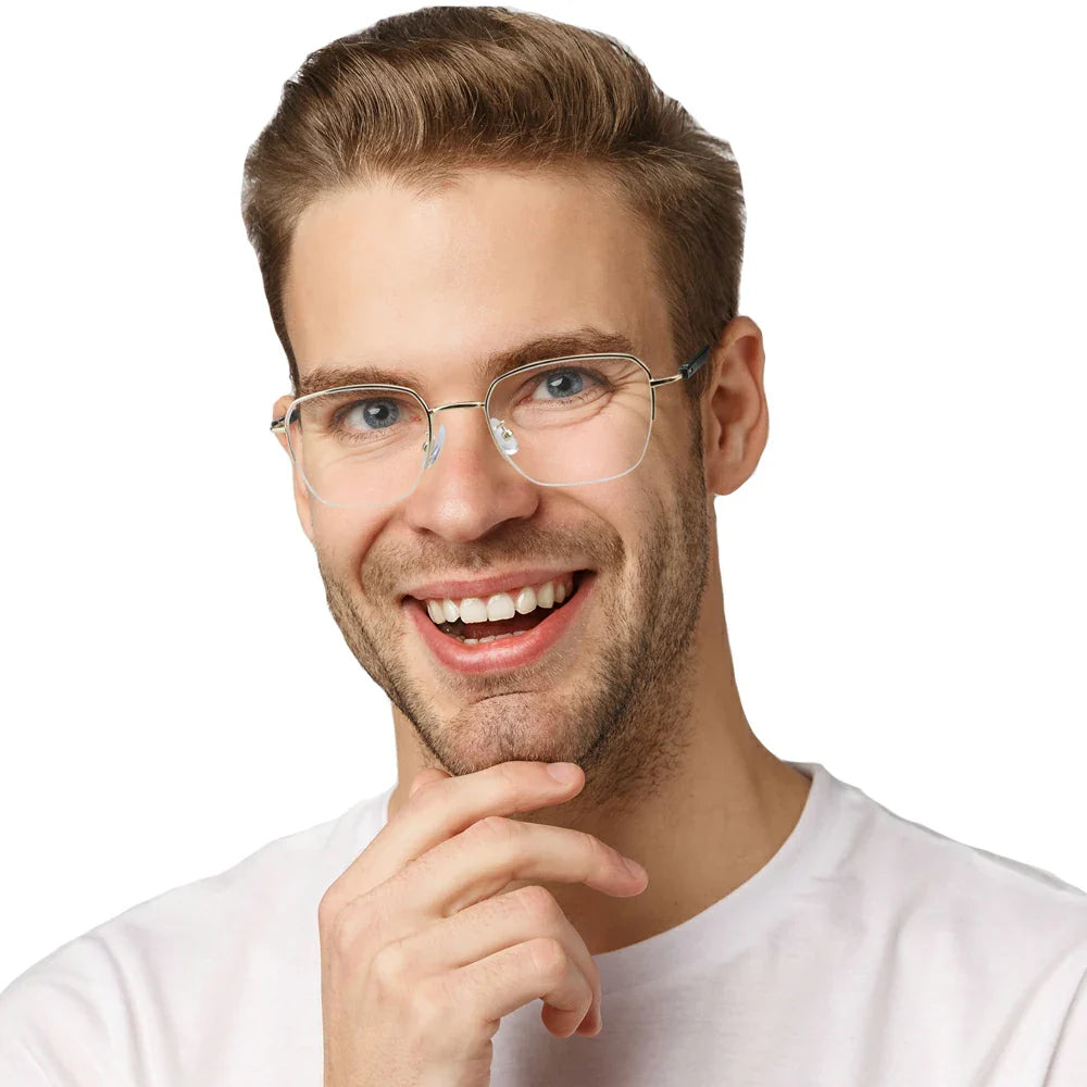  Metal  Rectangle Eyeglasses