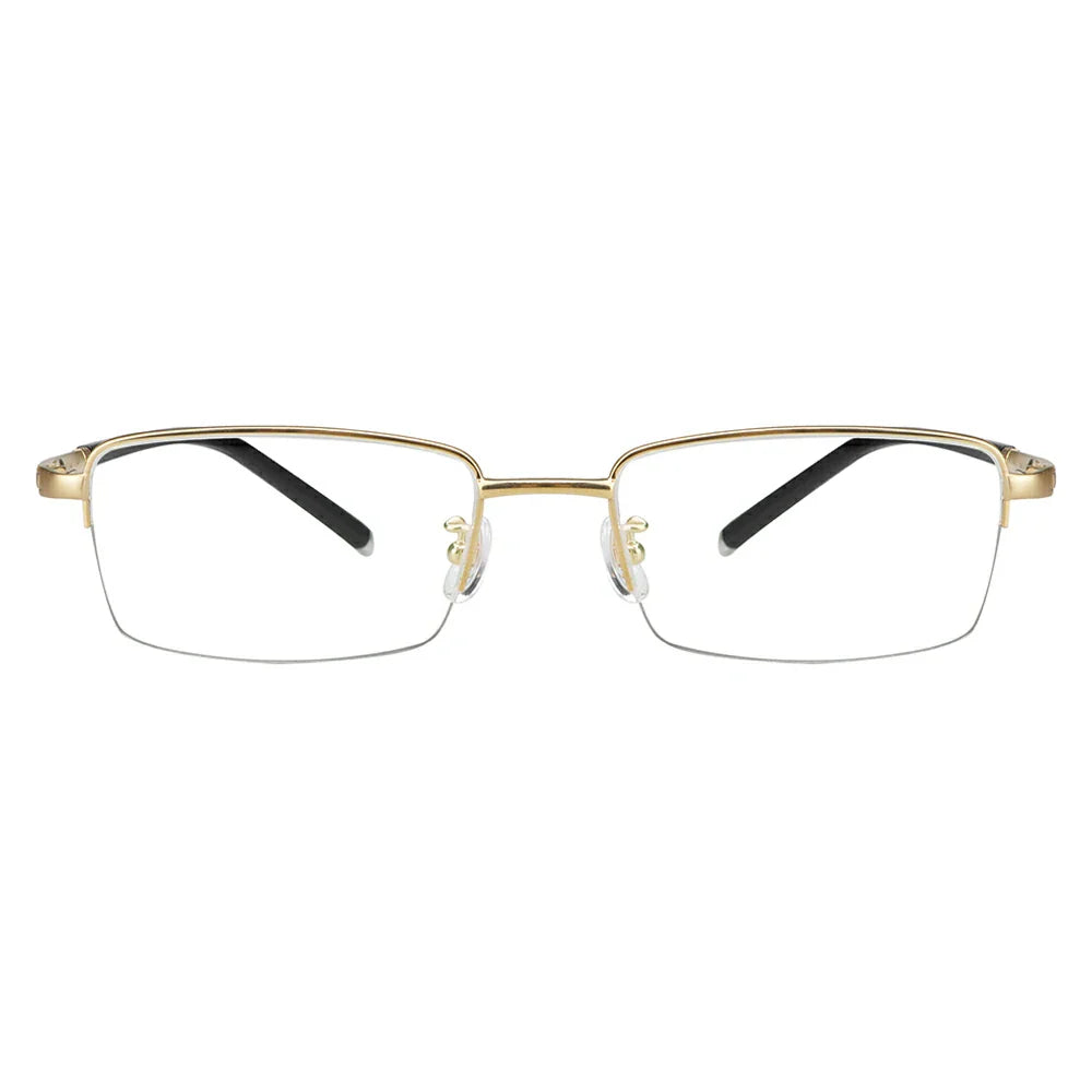  Titanium Rectangle Rimless Eyeglasses
