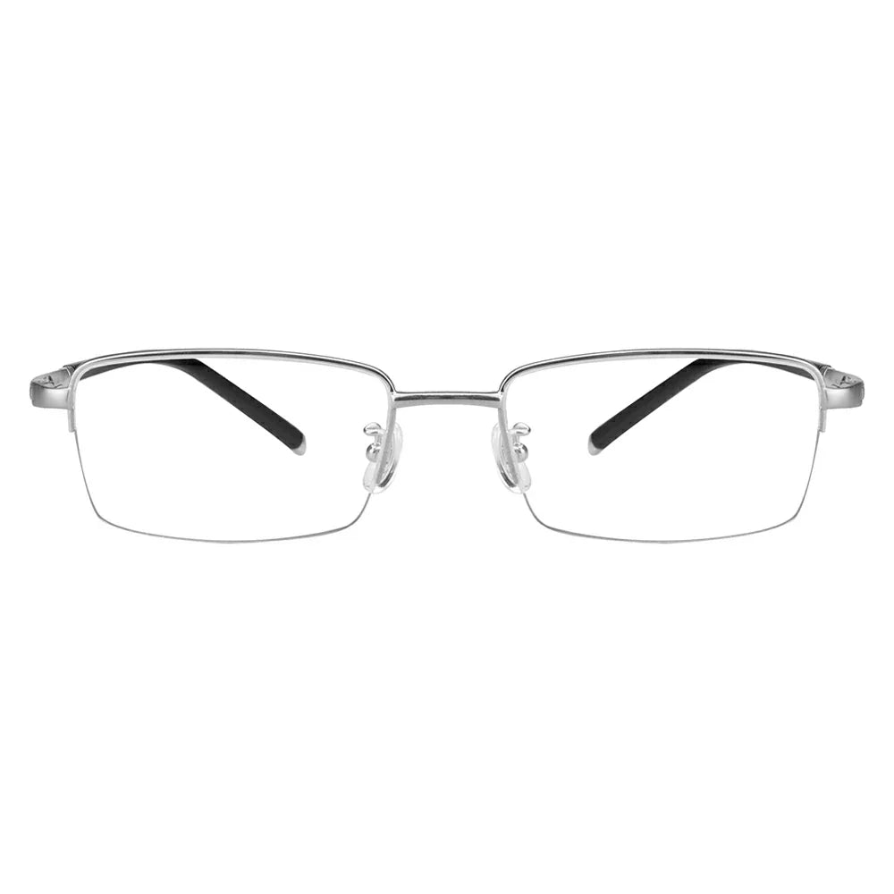  Titanium Rectangle Rimless Eyeglasses