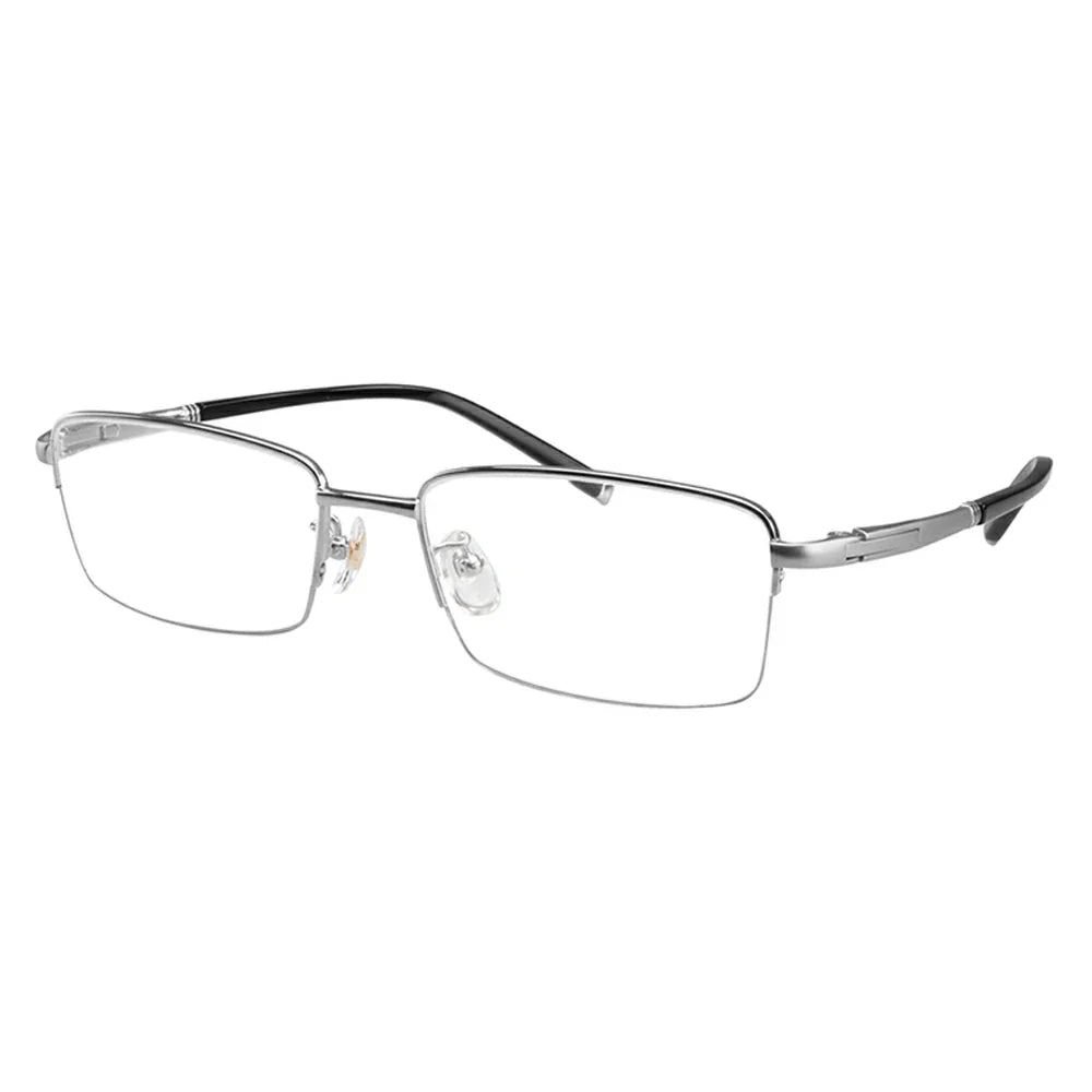  Titanium Rectangle Rimless Eyeglasses
