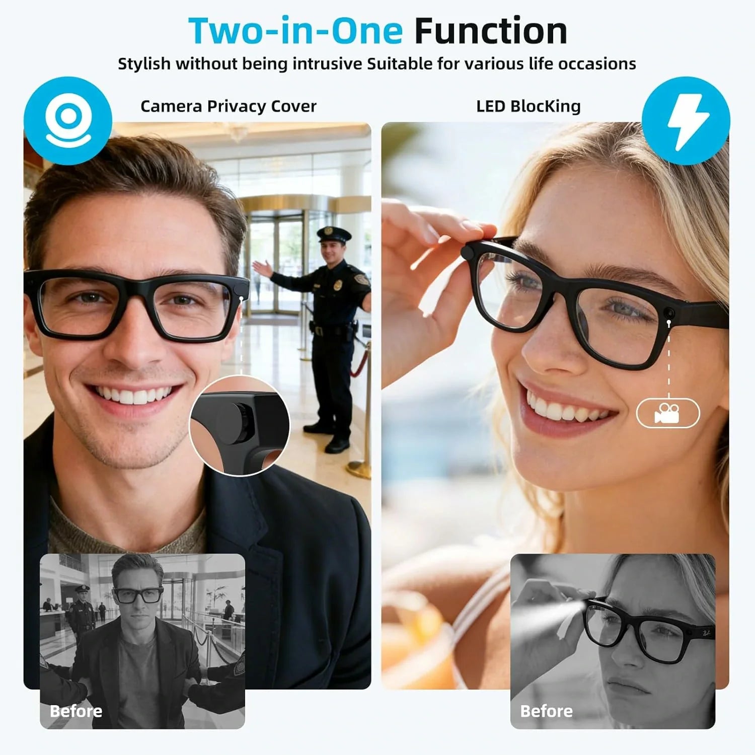 LED and Camera Cover Set for Ray-Ban Meta (4 Pcs) - product image 2