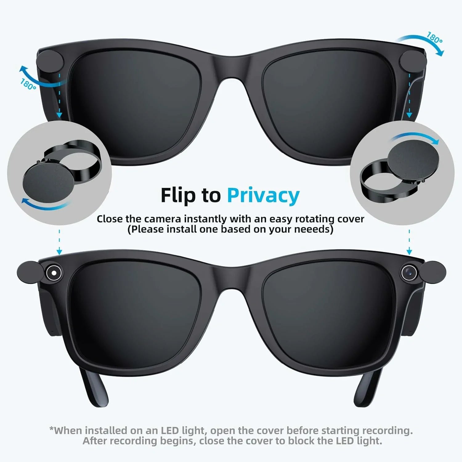 LED and Camera Cover Set for Ray-Ban Meta (4 Pcs) - product image 3