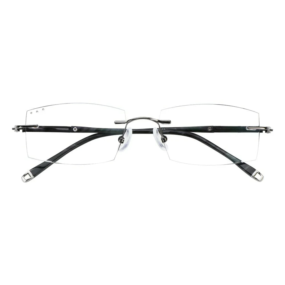 Metal Rectangle Rimless Eyeglasses