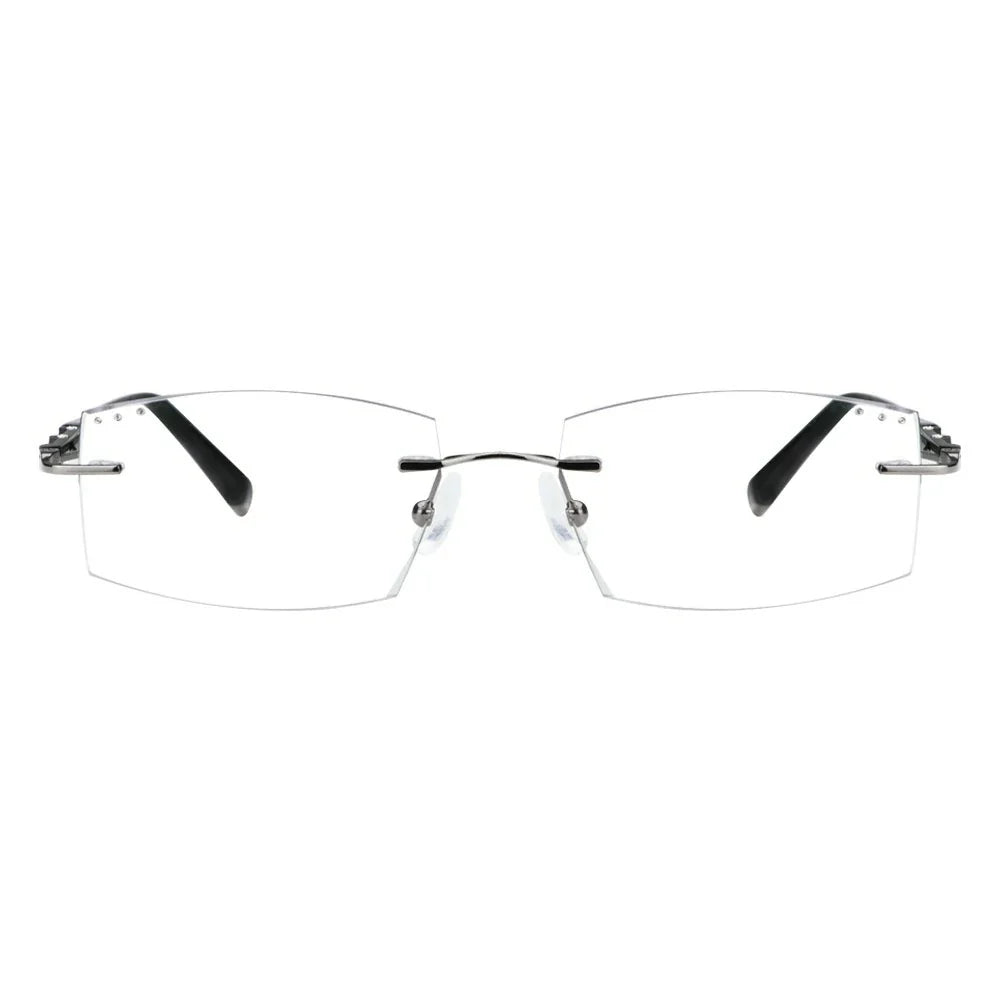 Metal Rectangle Rimless Eyeglasses