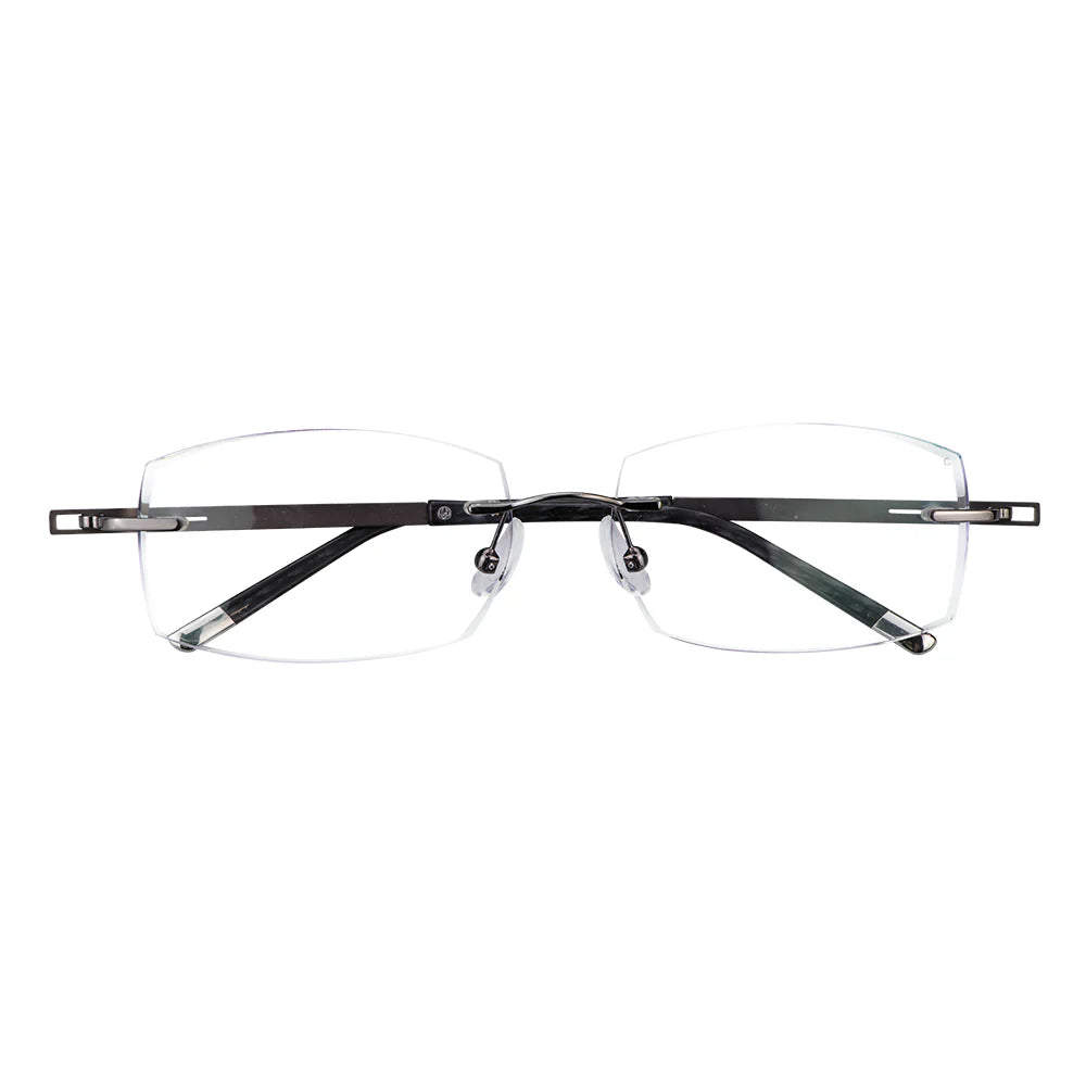 Hardy Metal Rectangle Rimless Eyeglasses - LifeArtVision
