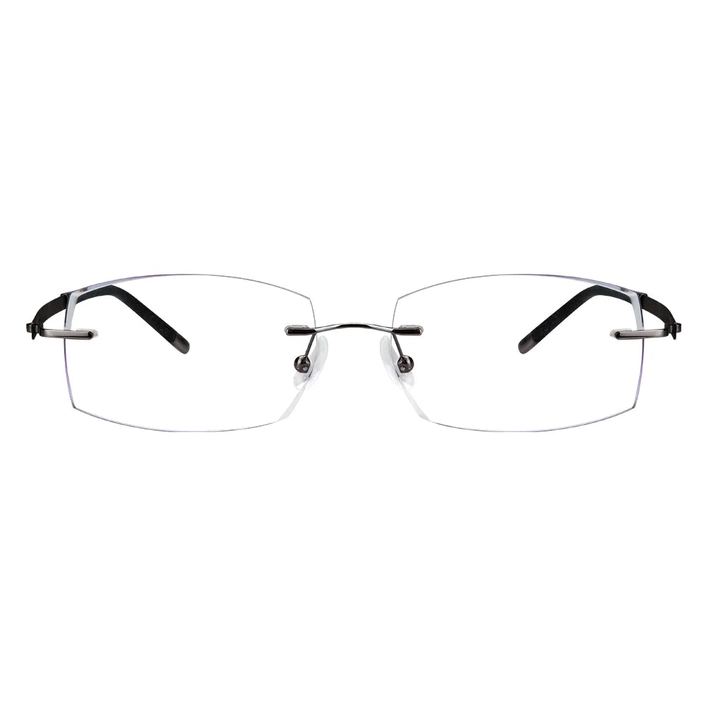 Hardy Metal Rectangle Rimless Eyeglasses - LifeArtVision