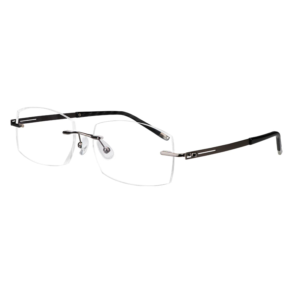 Hardy Metal Rectangle Rimless Eyeglasses - LifeArtVision