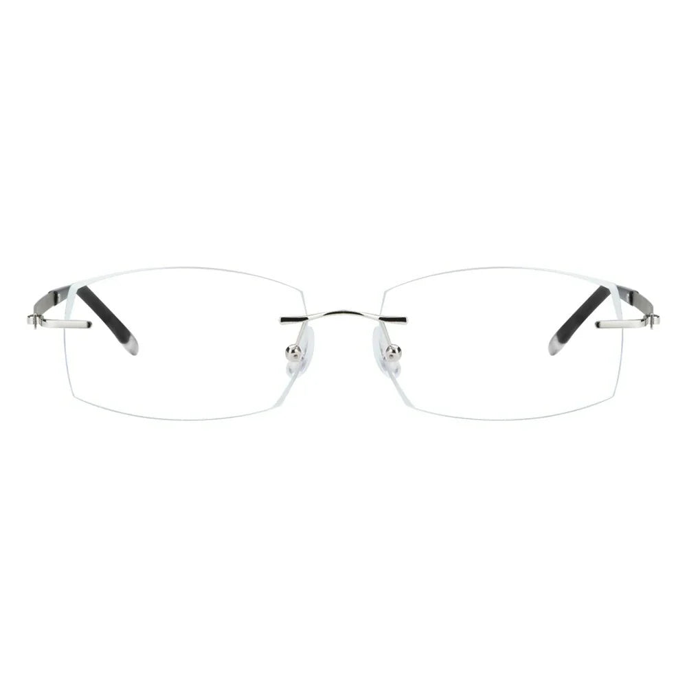 Metal Rectangle Rimless Eyeglasses
