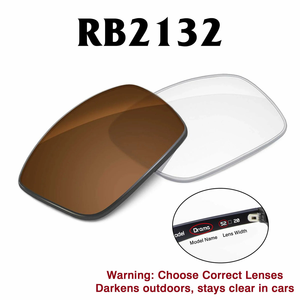 Ray-Ban New Wayfarer Replacement Lenses RB2132