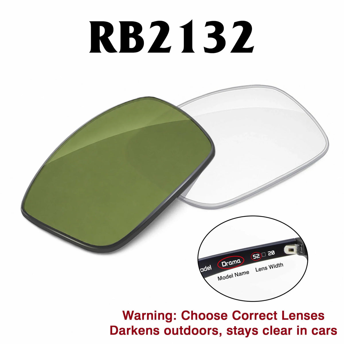 Ray-Ban New Wayfarer Replacement Lenses RB2132