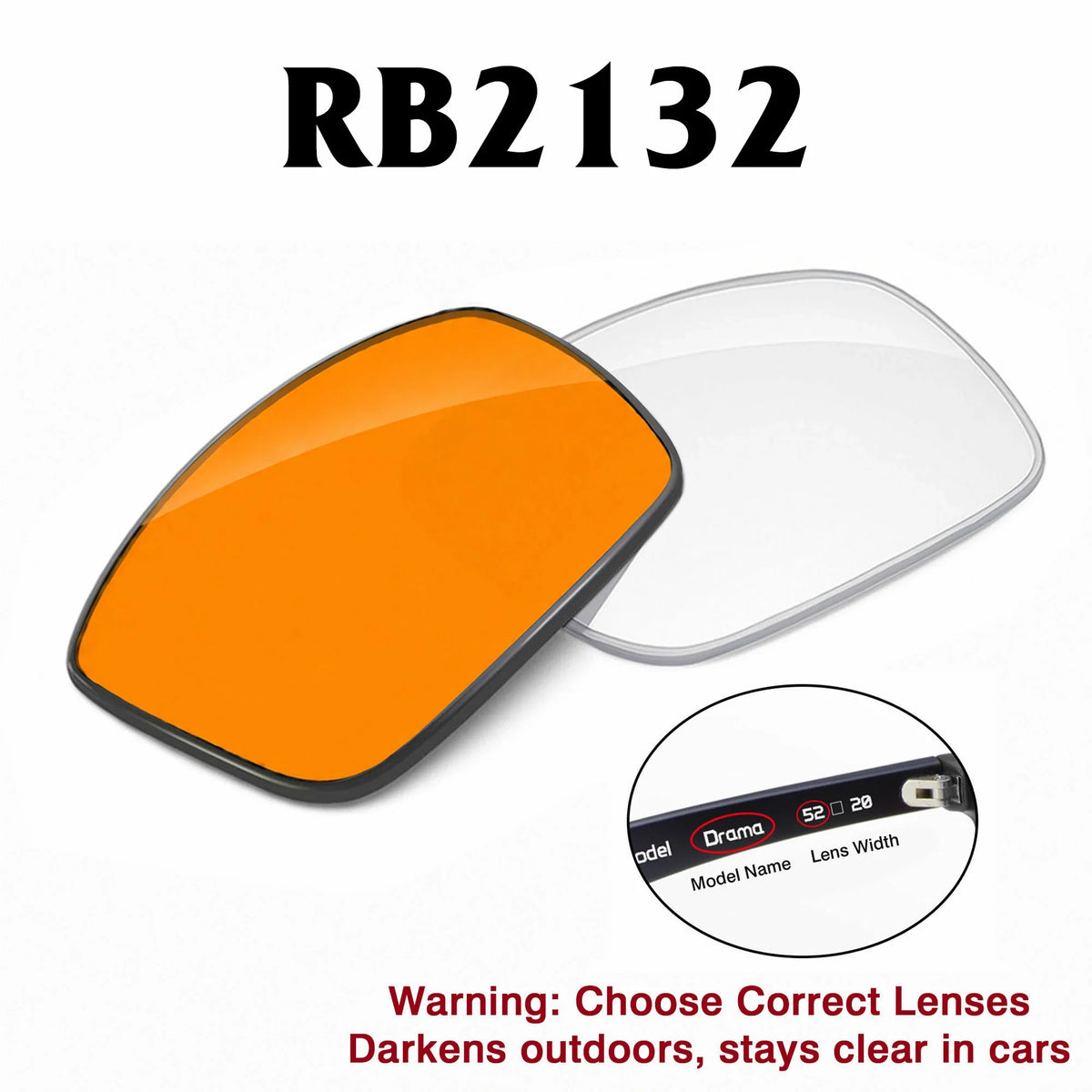 Ray-Ban New Wayfarer Replacement Lenses RB2132