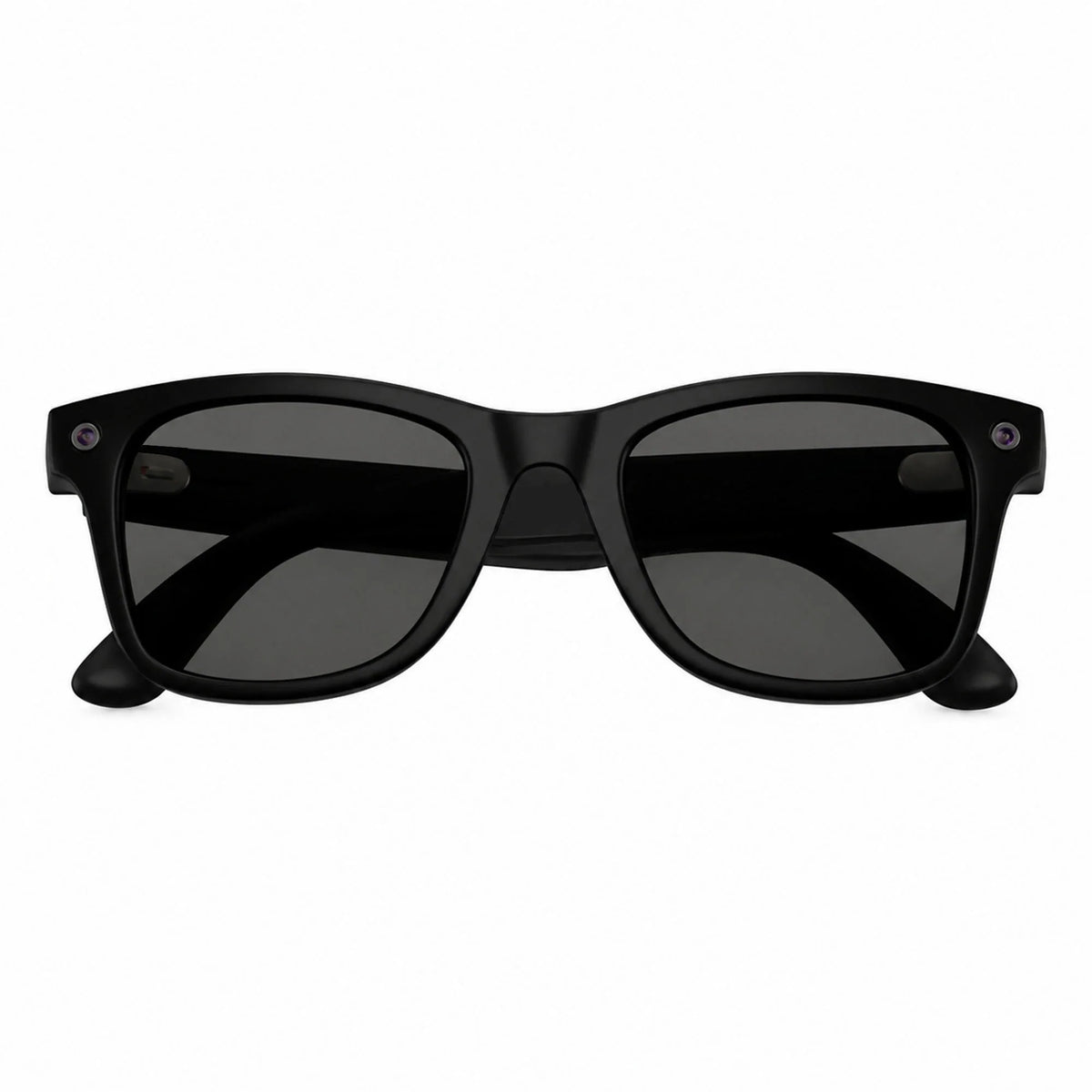 Ray-Ban Meta Wayfarer Gen 3 smart glasses, Matte Black frame with Grey lenses, folded front view