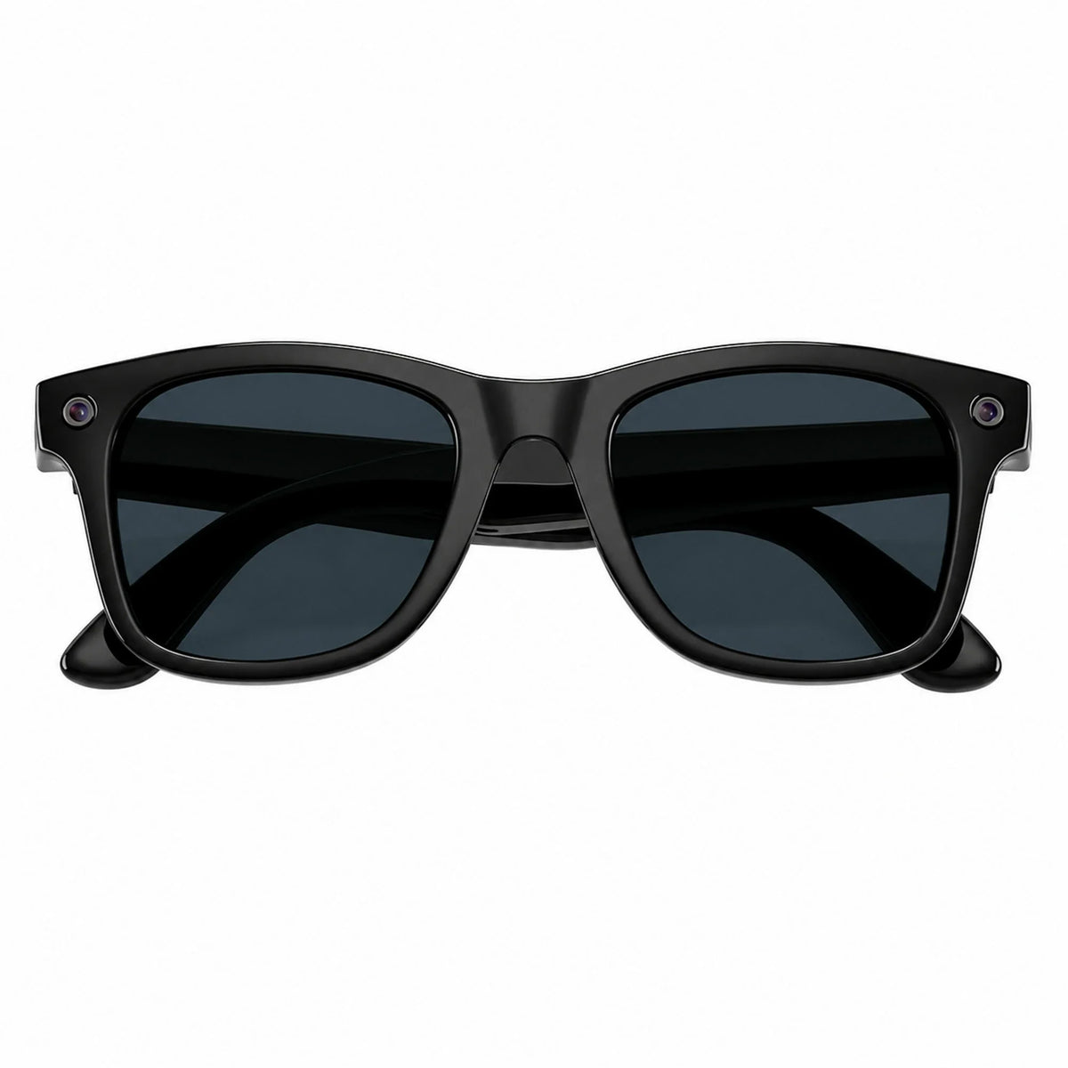 Ray-Ban Meta Wayfarer Gen 3 smart glasses, Shiny Black frame with Transitions® Grey lenses, folded front view