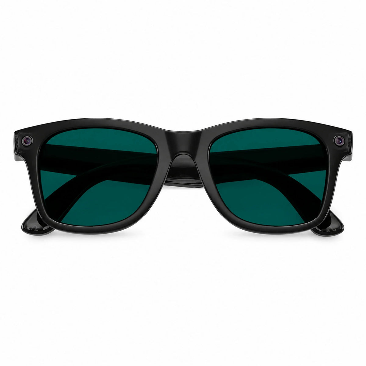 Ray-Ban Meta Wayfarer Gen 3 smart glasses, Transparent Black frame with Transitions® Aquamarine lenses, folded front view