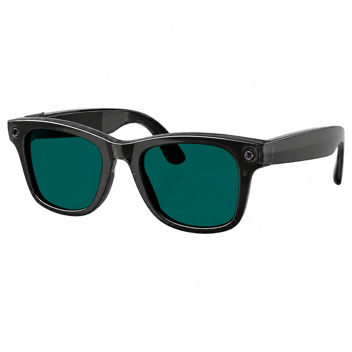 Ray-Ban Meta Wayfarer Gen 3 smart glasses, Transparent Black frame with Transitions® Aquamarine lenses, three-quarter view