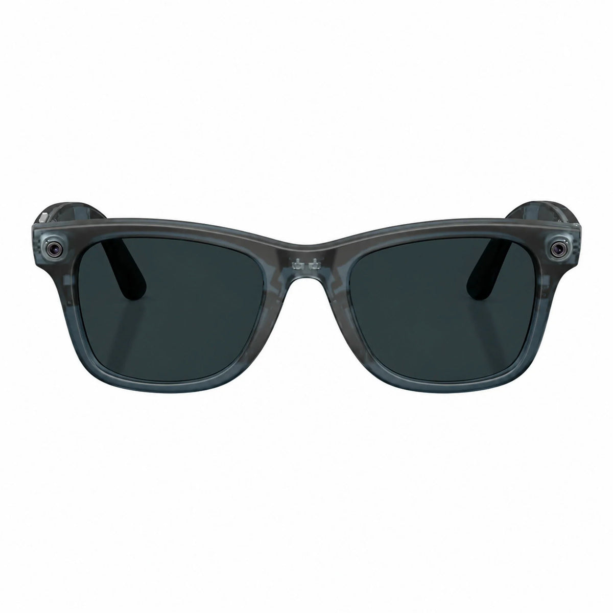 Ray-Ban Meta Wayfarer Gen 3 smart glasses, Transparent Matte Ocean Blue frame with Transitions® Grey lenses, front view