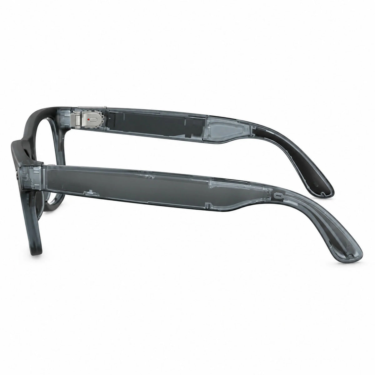 Ray-Ban Meta Wayfarer Gen 3 smart glasses, Transparent Matte Ocean Blue frame with Transitions® Grey lenses, side profile