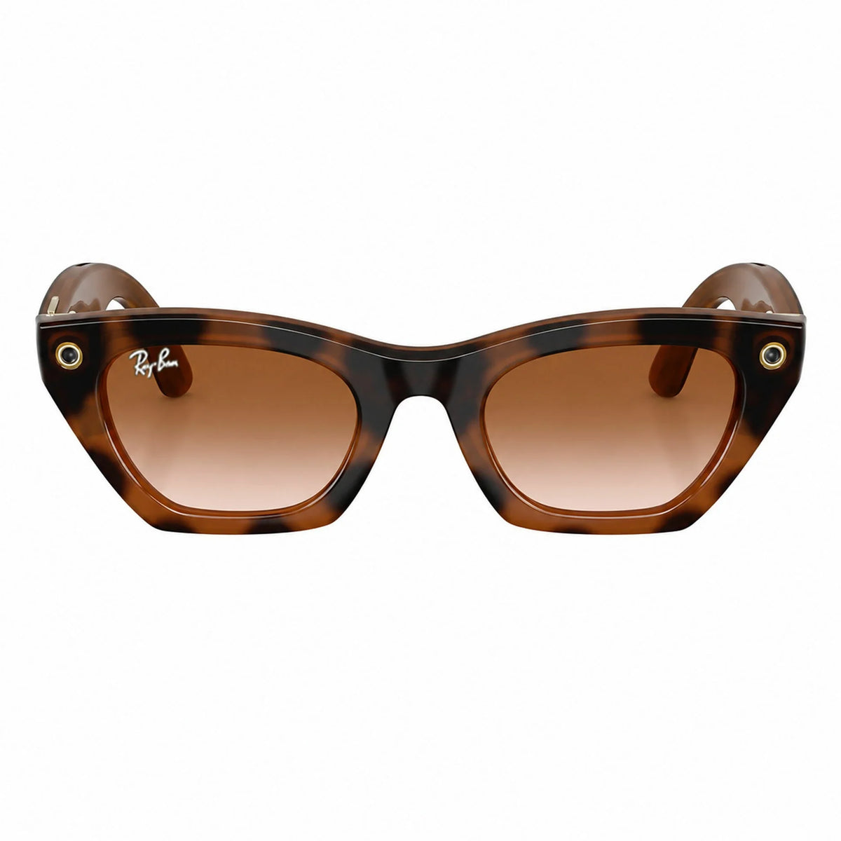 Ray-Ban Meta Zena Gen 3 smart glasses, Havana frame with Gradient Brown lenses, front view, Ray-Ban lens logo