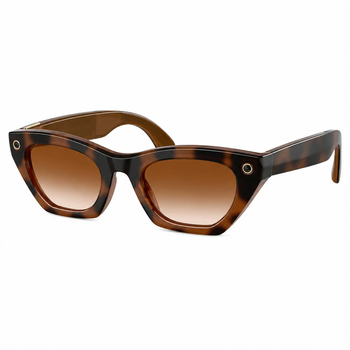Ray-Ban Meta Zena Gen 3 smart glasses, Havana frame with Gradient Brown lenses, three-quarter view