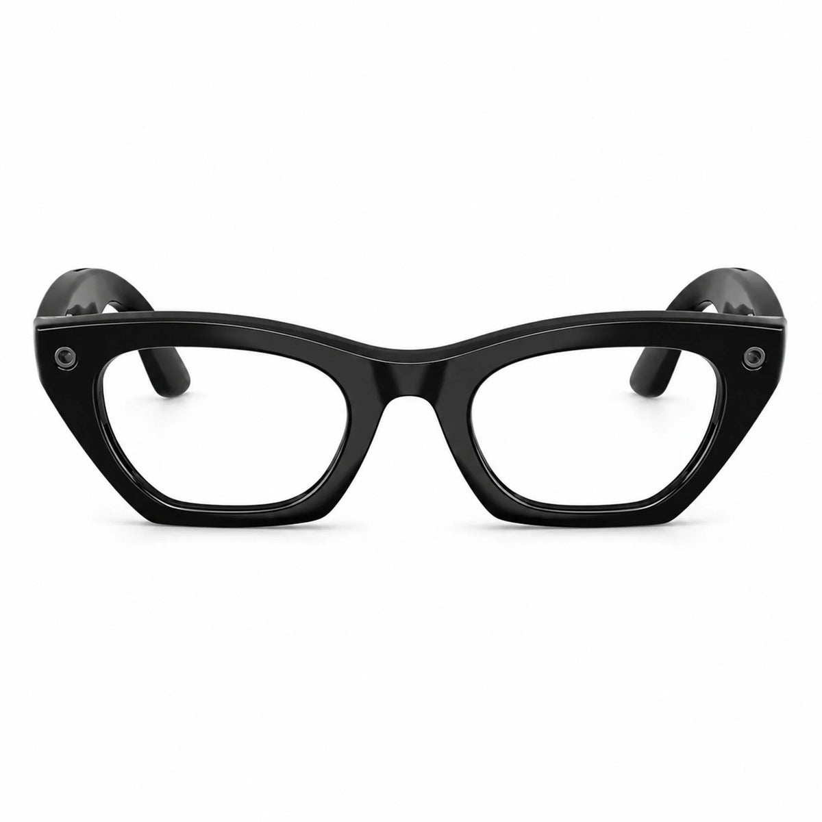Ray-Ban Meta Zena Gen 3 smart glasses, Shiny Black frame with Clear lenses, front view