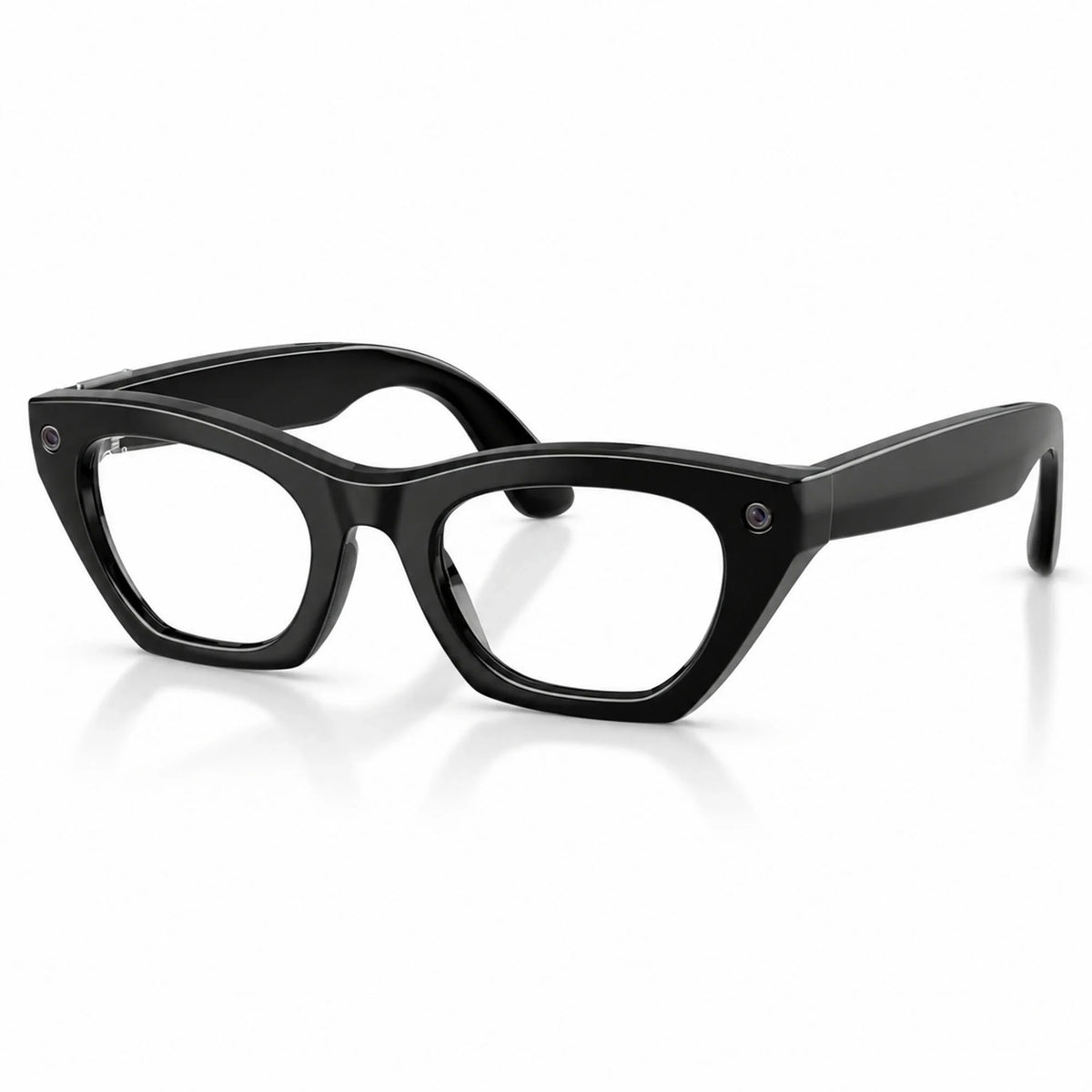 Ray-Ban Meta Zena Gen 3 smart glasses, Shiny Black frame with Clear lenses, three-quarter view