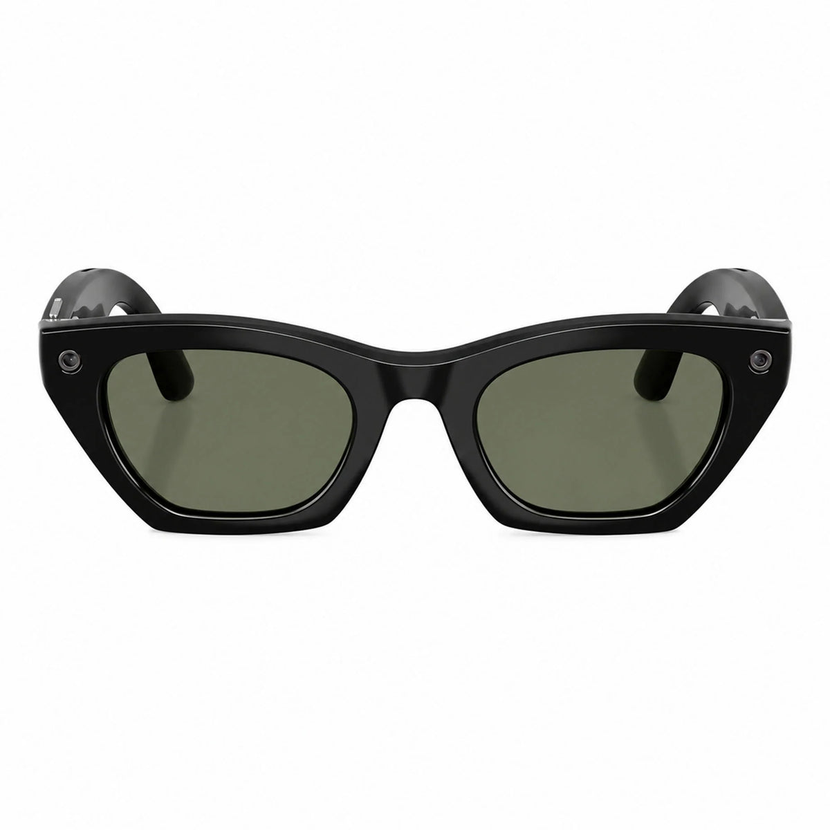 Ray-Ban Meta Zena Gen 3 smart glasses, Shiny Black frame with Green lenses, front view
