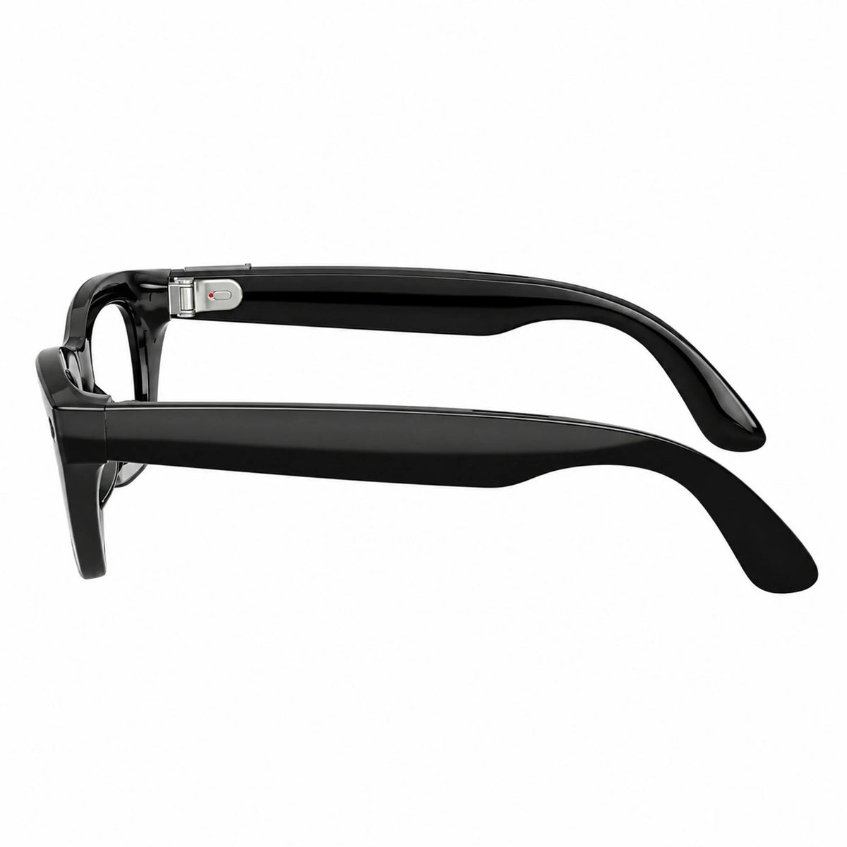 Ray-Ban Meta Zena Gen 3 smart glasses, Shiny Black frame with Transitions® Graphite Green lenses, side profile