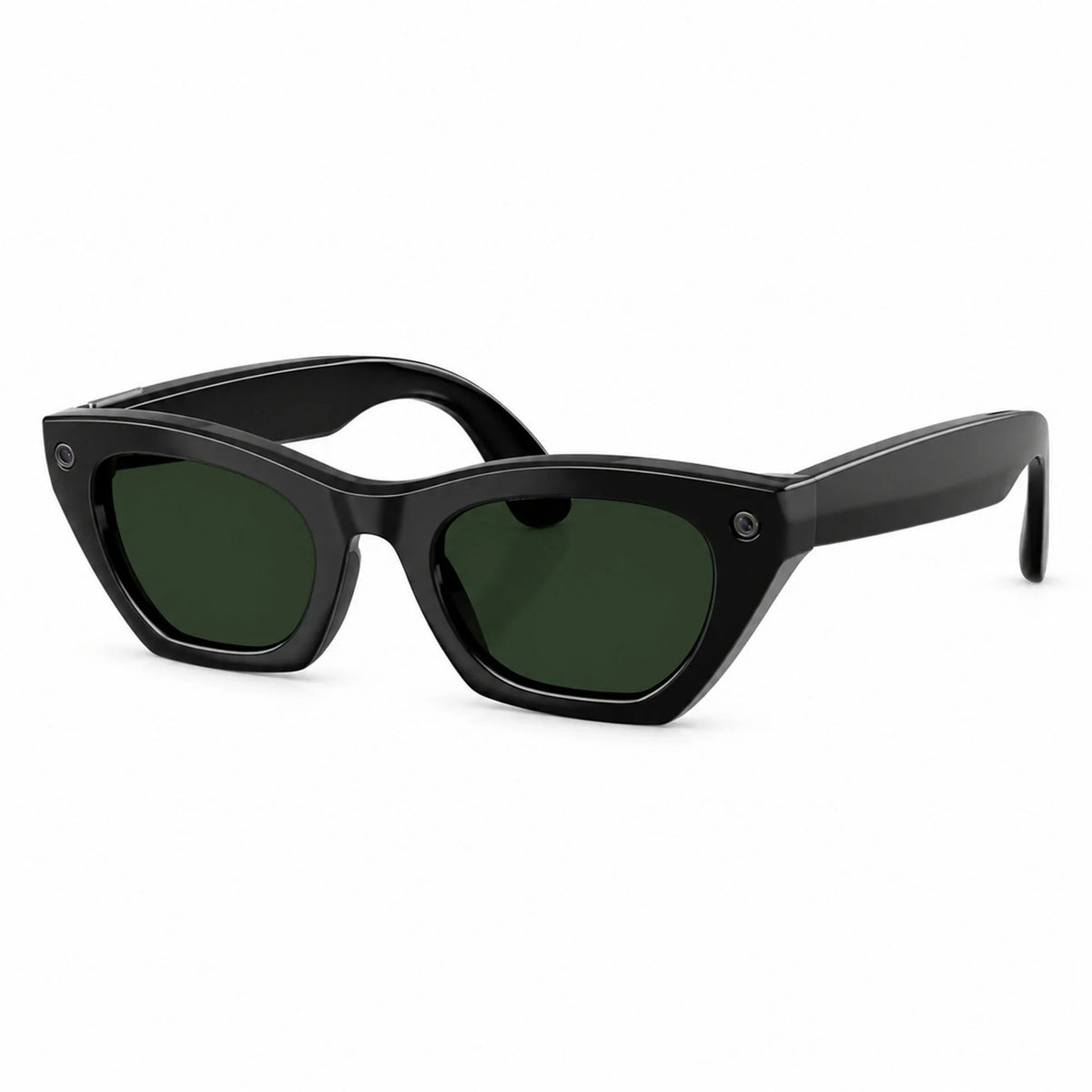 Ray-Ban Meta Zena Gen 3 smart glasses, Shiny Black frame with Transitions® Graphite Green lenses, three-quarter view