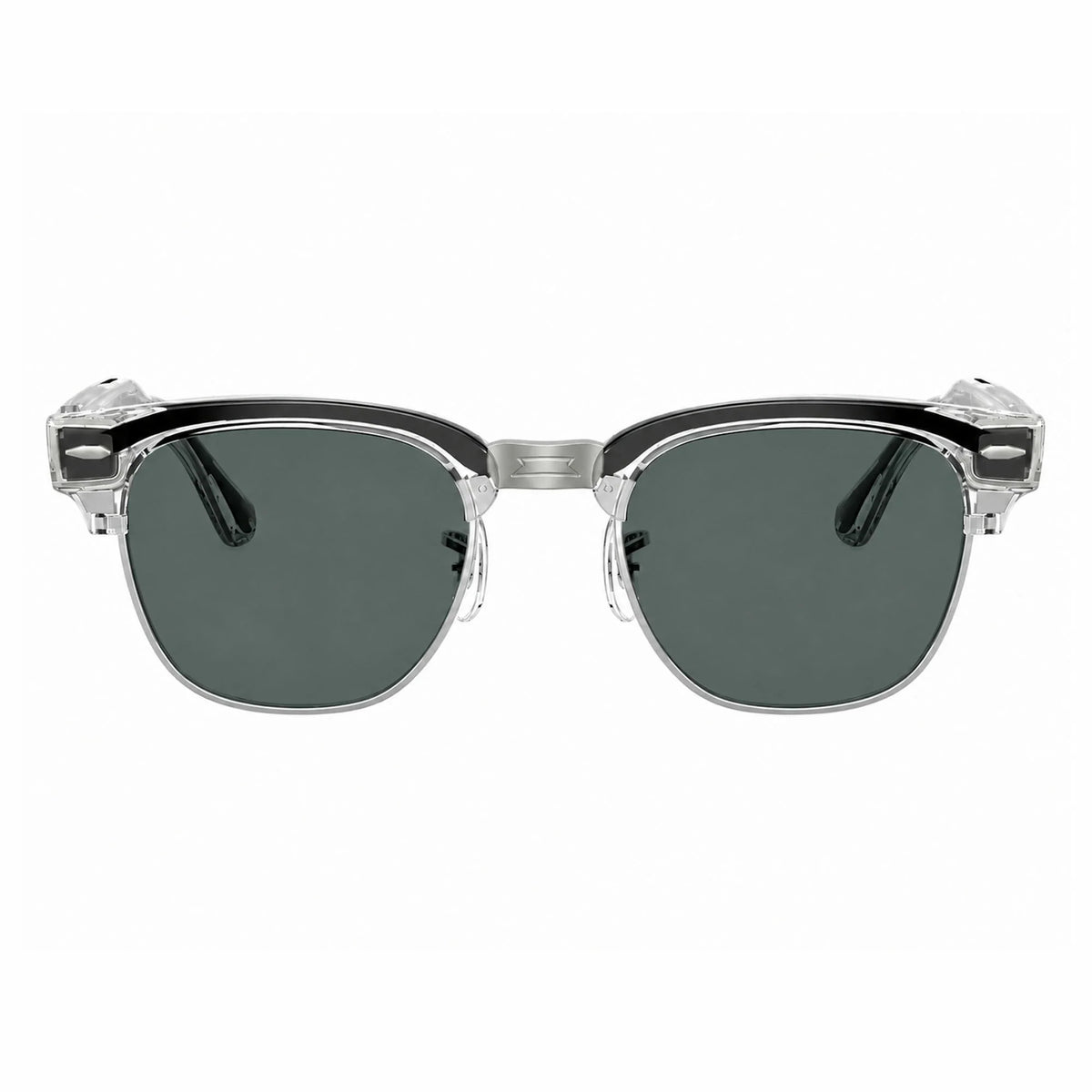 Ray-Ban Meta Clubmaster Audio glasses, Transparent Iron Grey frame with Grey lenses, front view