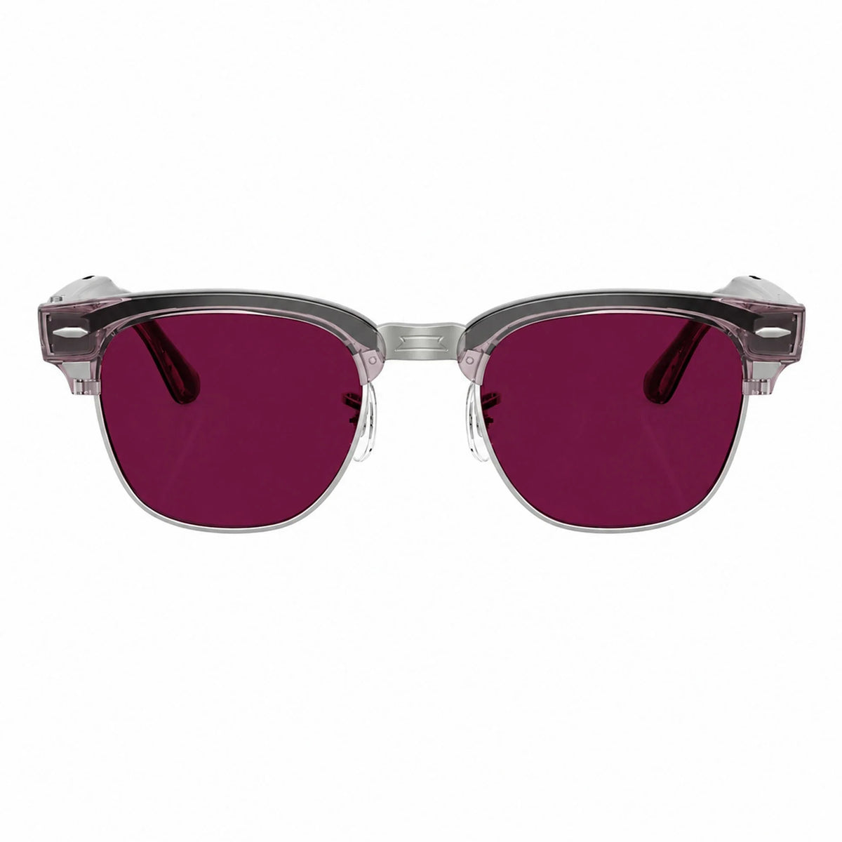 Ray-Ban Meta Clubmaster Audio glasses, Transparent Orchid frame with Transitions® Ruby lenses, front view