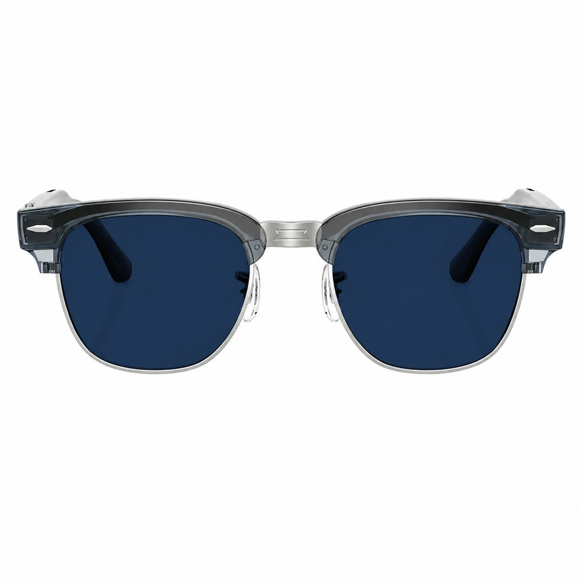 Ray-Ban Meta Clubmaster Audio glasses, Transparent Sky Blue frame with Transitions® Sapphire lenses, front view