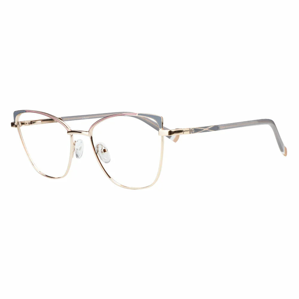 Metal&Plate Cat-Eye Eyeglasses