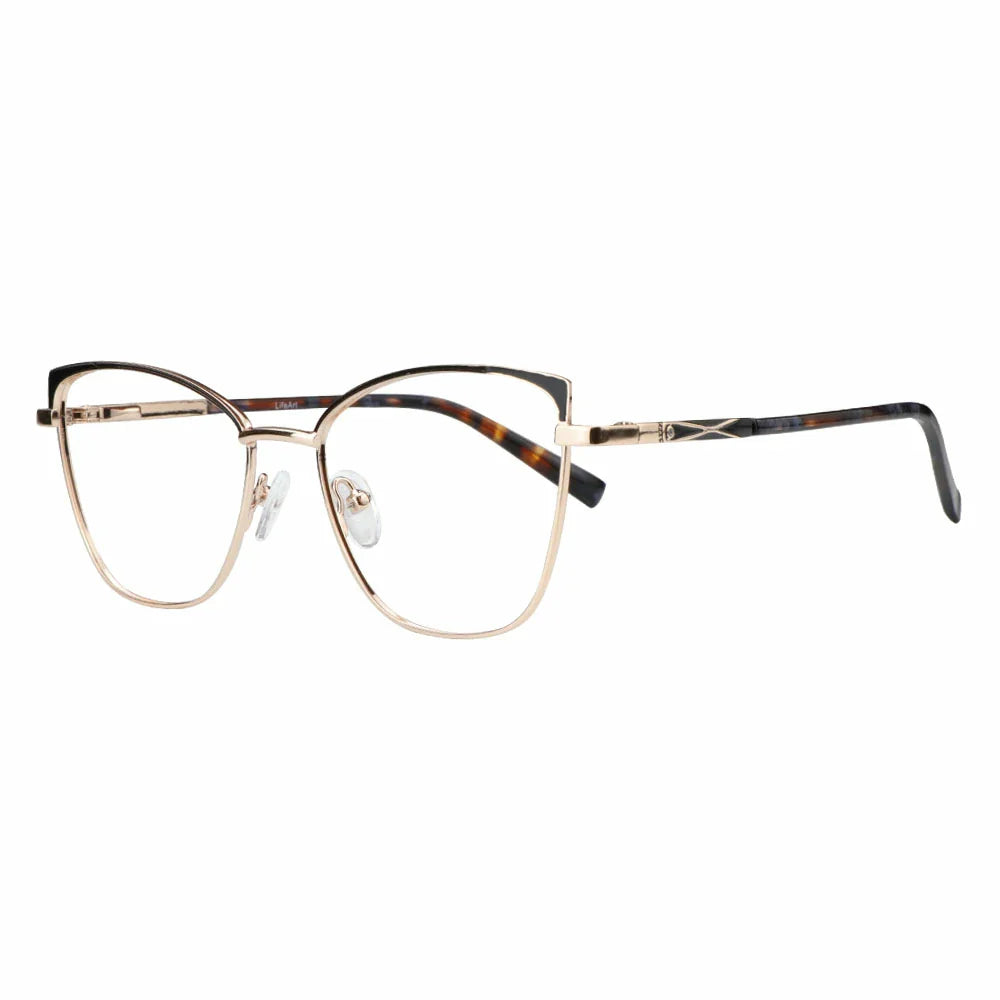 Metal&Plate Cat-Eye Eyeglasses