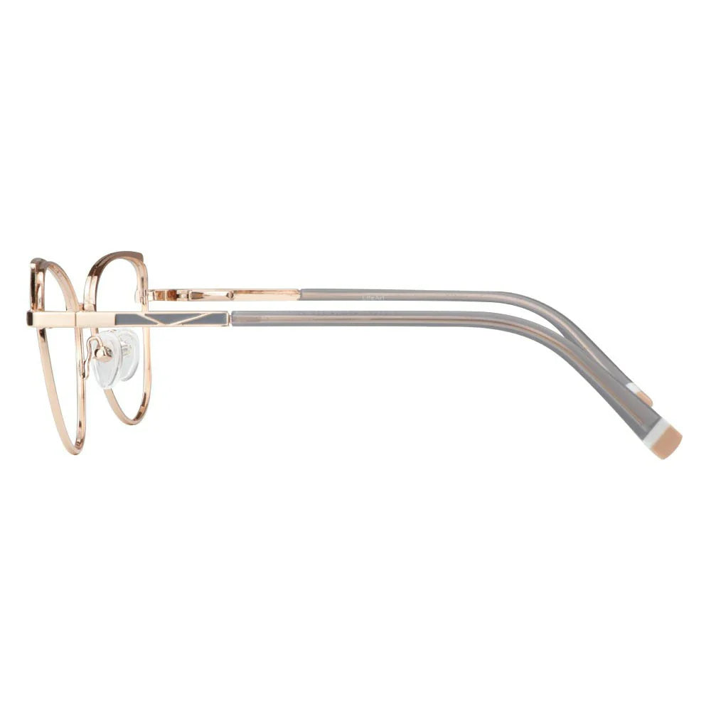 Metal&Plate Cat-Eye Eyeglasses