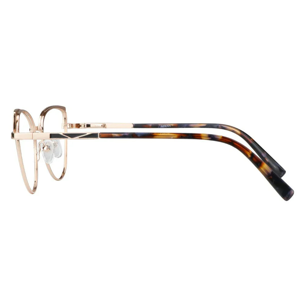 Metal&Plate Cat-Eye Eyeglasses