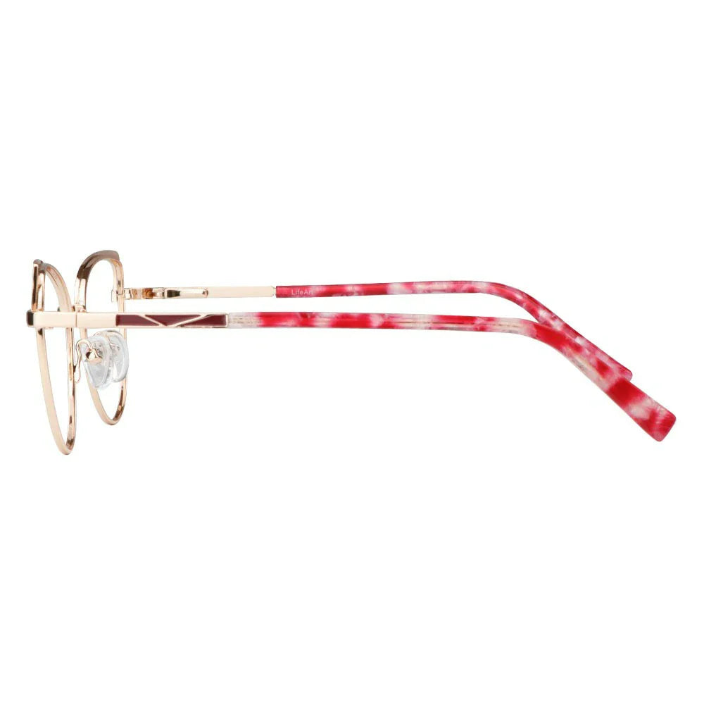 Metal&Plate Cat-Eye Eyeglasses