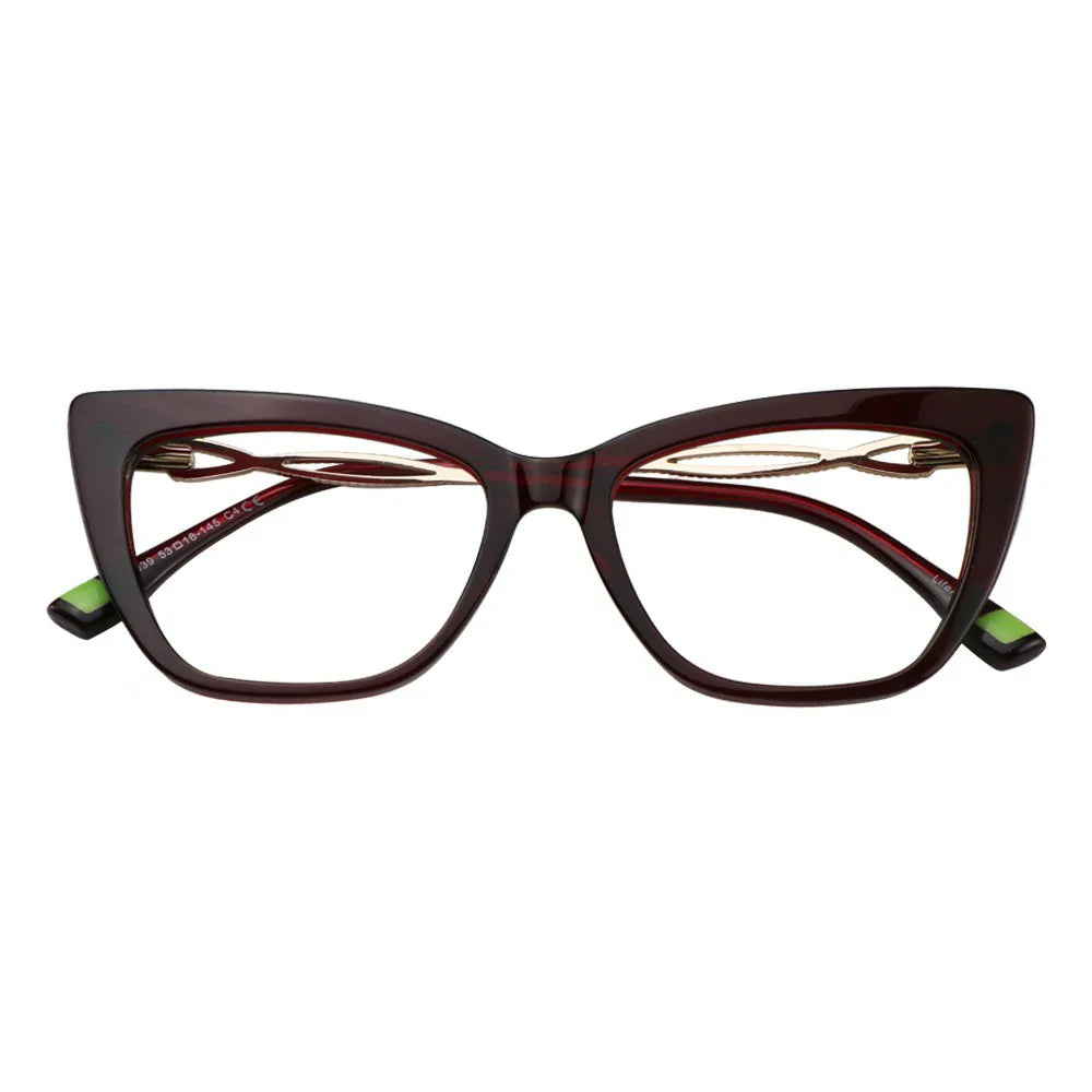 Acetate&Metal Cat Eye Eyeglasses