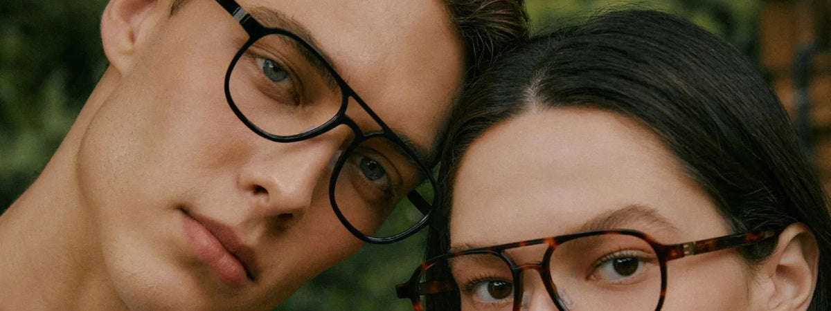 Man and woman in VYCOZ glasses, close up